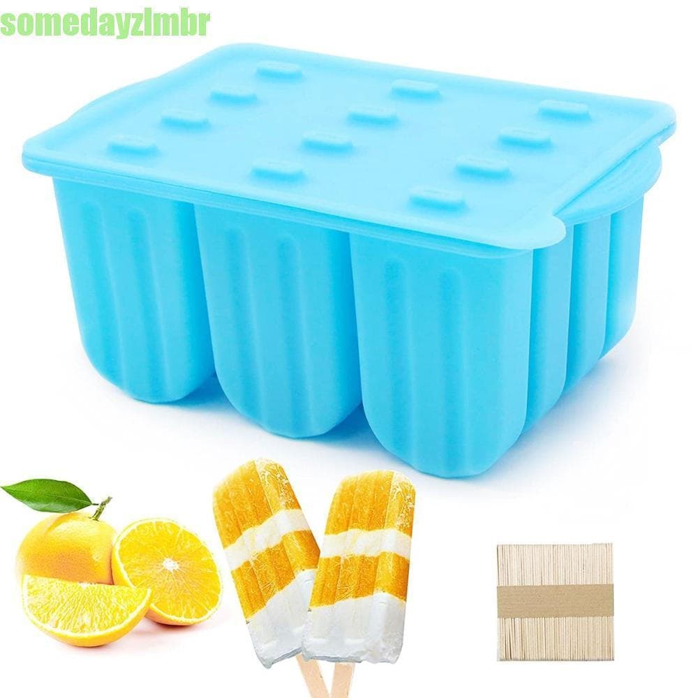 SOMEDAYZL0M Ice Pop Maker Com 50 Unidades De Palitos Para Crianças E Adultos 12 Cavidades Caseiras Fáceis De Liberar Mol
