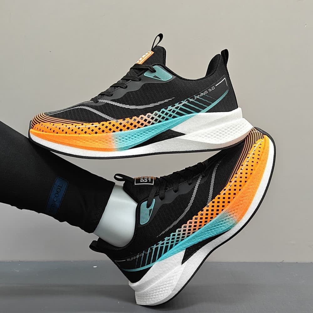 Sapatos esportivos 2026 novo estilo tênis de corrida masculino sapatos esportivos casuais malha respirável corrida amort