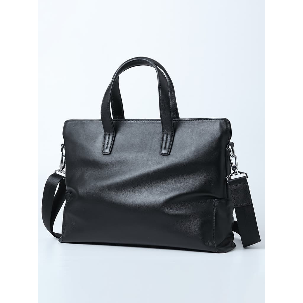 Bolsa masculina bolsa de couro genuíno pele de carneiro Horizontal negócios ombro simples bolsa masculina pasta de couro