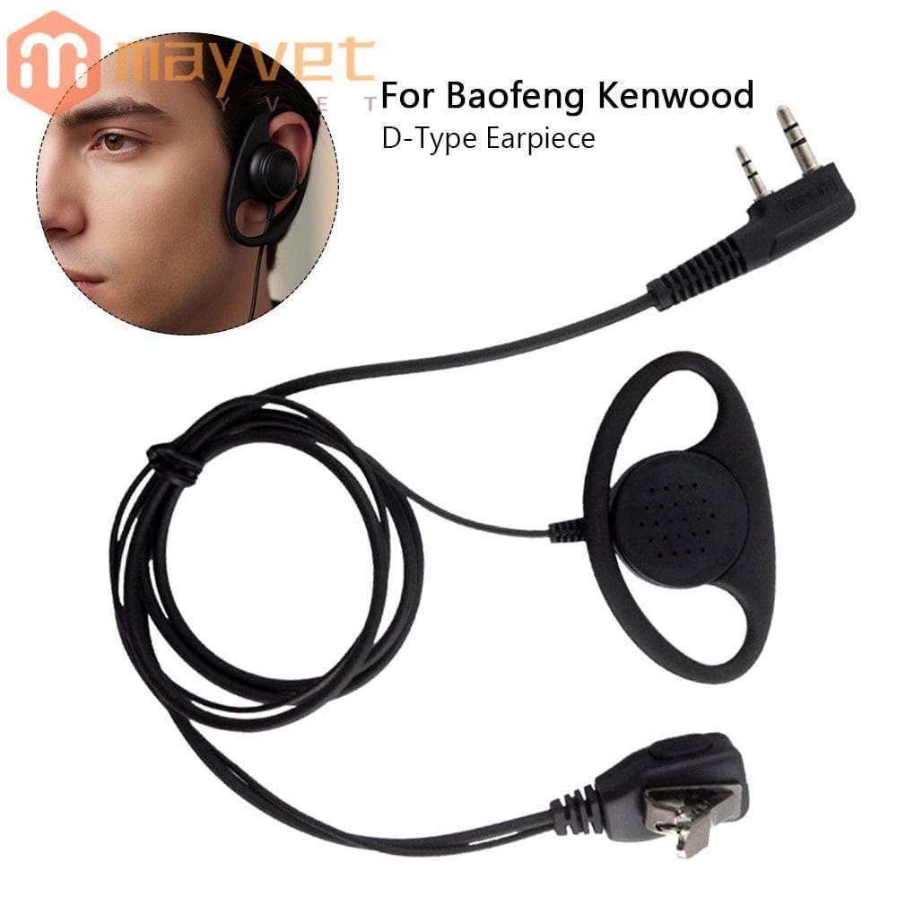 MAYVET 1 Unidade De Fone De Ouvido Walkie Talkie , K-head De 2 Pinos Com Microfone Tipo D , Função MIC PTT