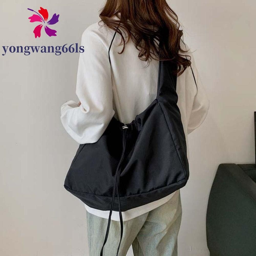Bolsa Crossbody Com Cordão YONGWANG , De Ombro Feminina Leve De Cor Sólida , Sacola Oxford De Grande Capacidade