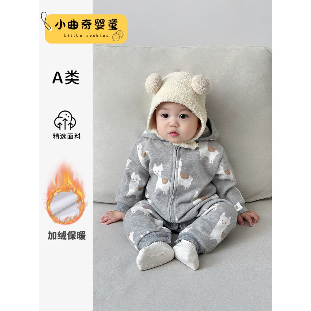 Roupas de bebê inverno veludo bonito macacão de bebê macacão de bebê criança roupas de inverno 2026 novo estilo macacão