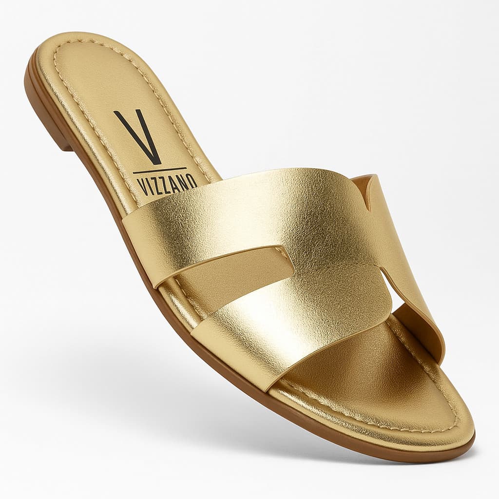 Sandália Rasteirinha Vizzano Feminina Brilho Original 6371 Dourado