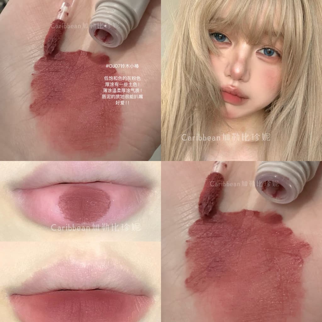 Tão impopular...Mas pare bem ~ baixo saturado cinza rosa lama labial fosco fosco seco rosa brilho labial