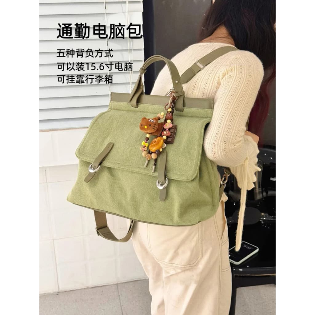 Mochila feminina 2026 novo estilo de grande capacidade trabalho Commuter computador mochila de um ombro mensageiro malet