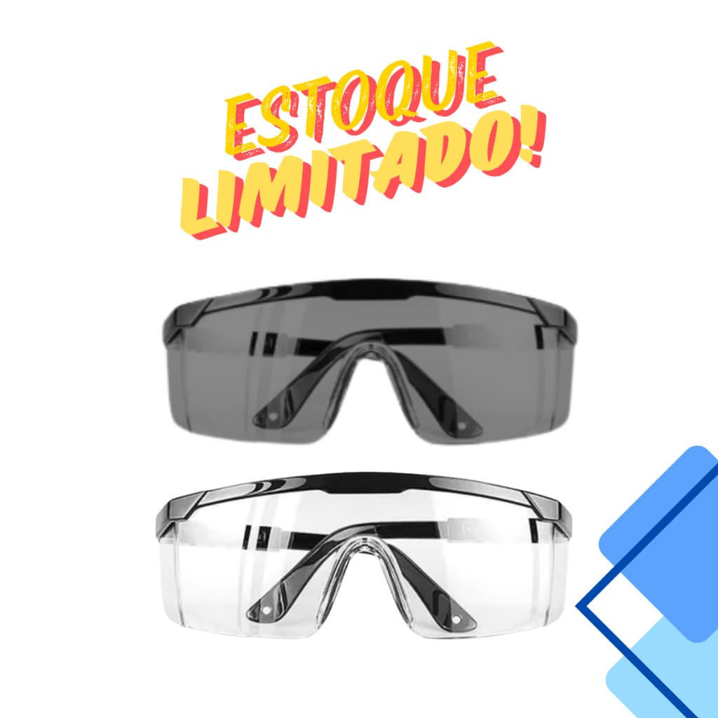 KIT 1 ou  OCULOS DE SEGURANÇA FUME LENTE POLICARBONATO PROTEÇÃO IDEAL PARA INDUSTRIA EPI