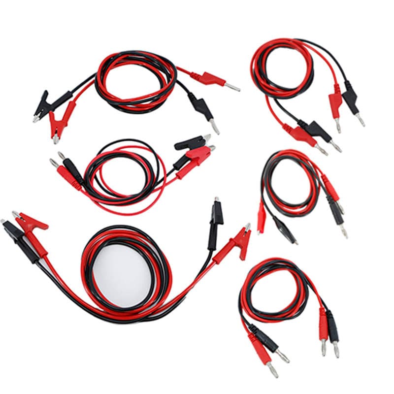 0.5m 1M 5/10/15A Duplo 4mm Banana Jacaré Para Crocodilo Clipe plug Teste Vermelho Preto Cabo BRD1