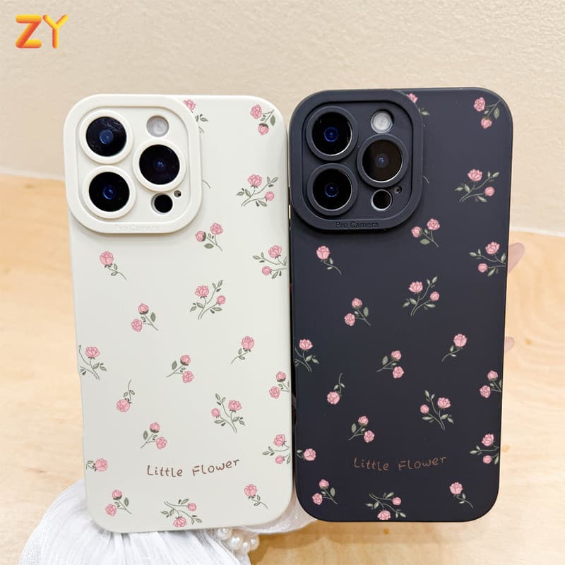 Capa Para iPhone 17 16 15 Pro Max Ar 13 14 12 11 XS XR 7 8 Plus Silicone Macia Pequena Flor Impressão ZYCase
