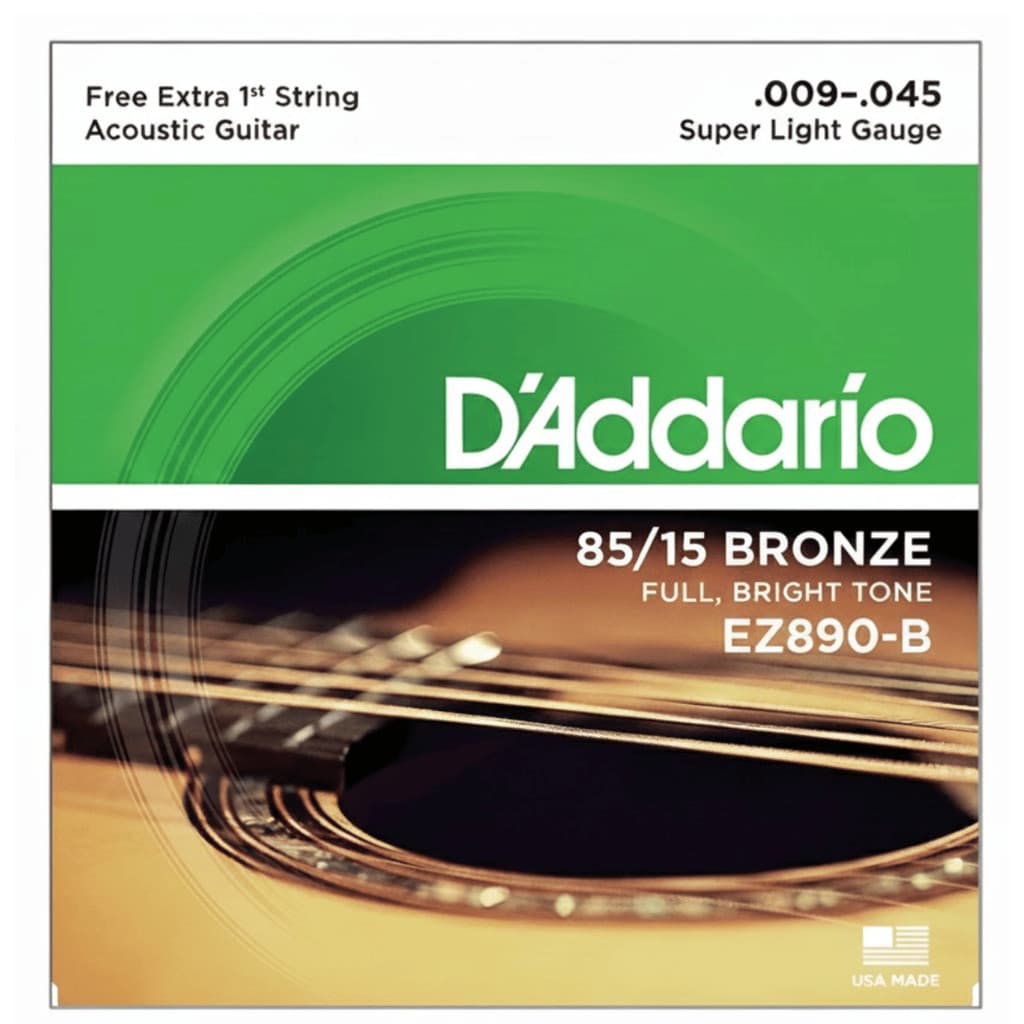 Encordoamento para Violão Aço D’addario 009 EZ890-B 85/15 Bronze