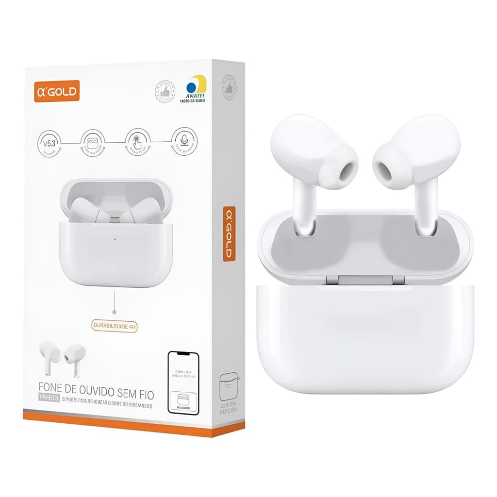 Fone De Ouvido Bluetooth Sem Fio Fn-bt3 Cabo Incluso Anatel