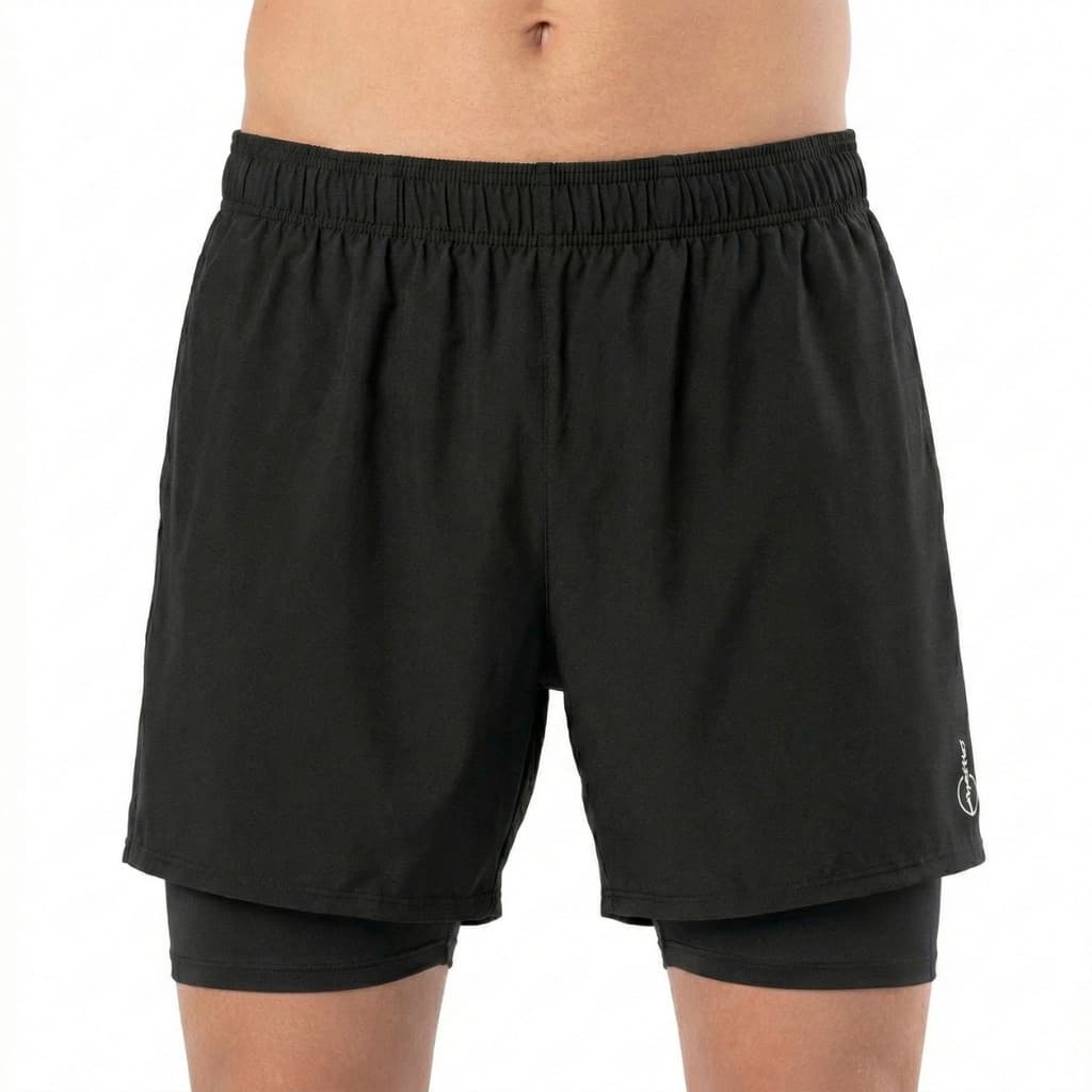 Shorts Masculino Selene 2 Em 1 Com Bermuda Interna Compressão Bolso Para Corrida Academia Treino