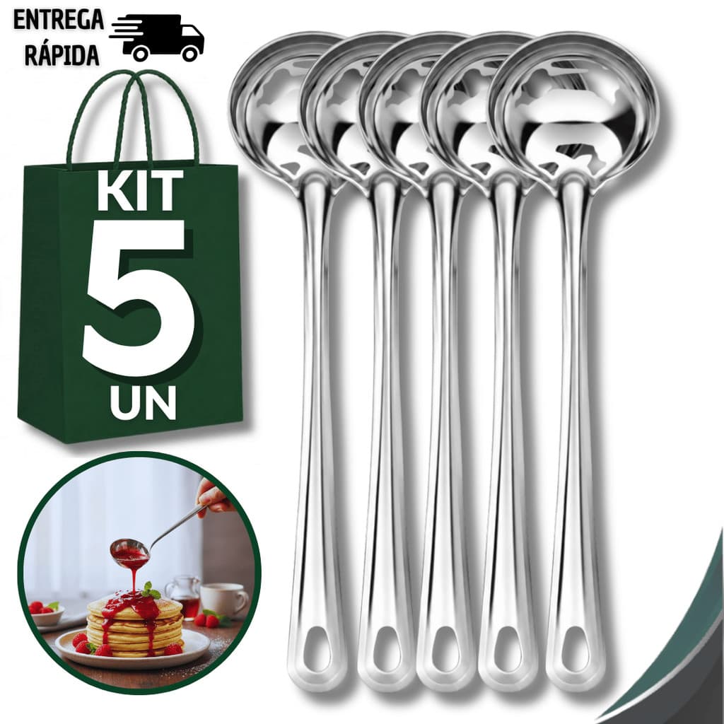 Combo Mini Conchas Inox Conchas Pequena 16,8Cm Sobremesa Molhos Caldas Aço Inoxidável Elegância Utensílios