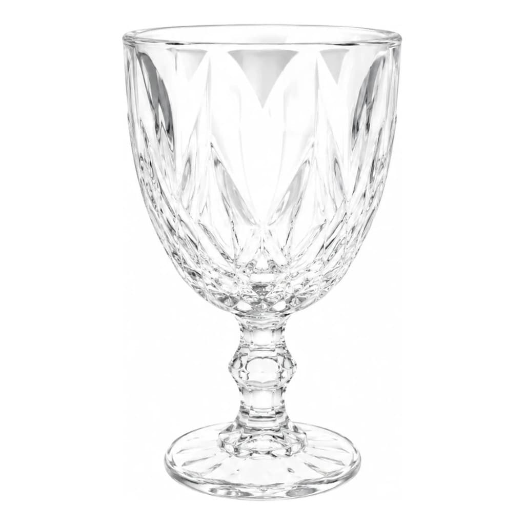 Jogo 12 Taça De Vidro Diamond 325ml Transparente