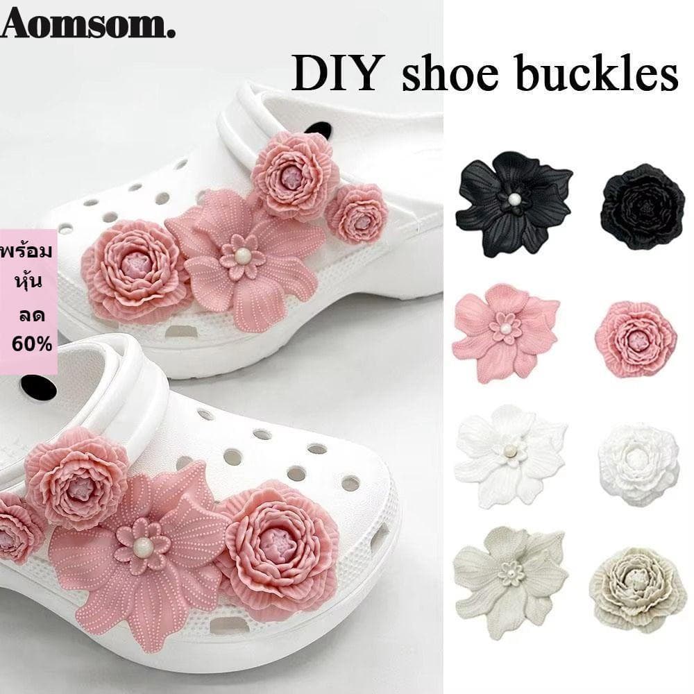 AOMSOM 8 Peças De Decorações De Sapatos , Fivela De Clipe DIY , Amuletos De Sapato De Praia , Flor Da Moda , Acessórios