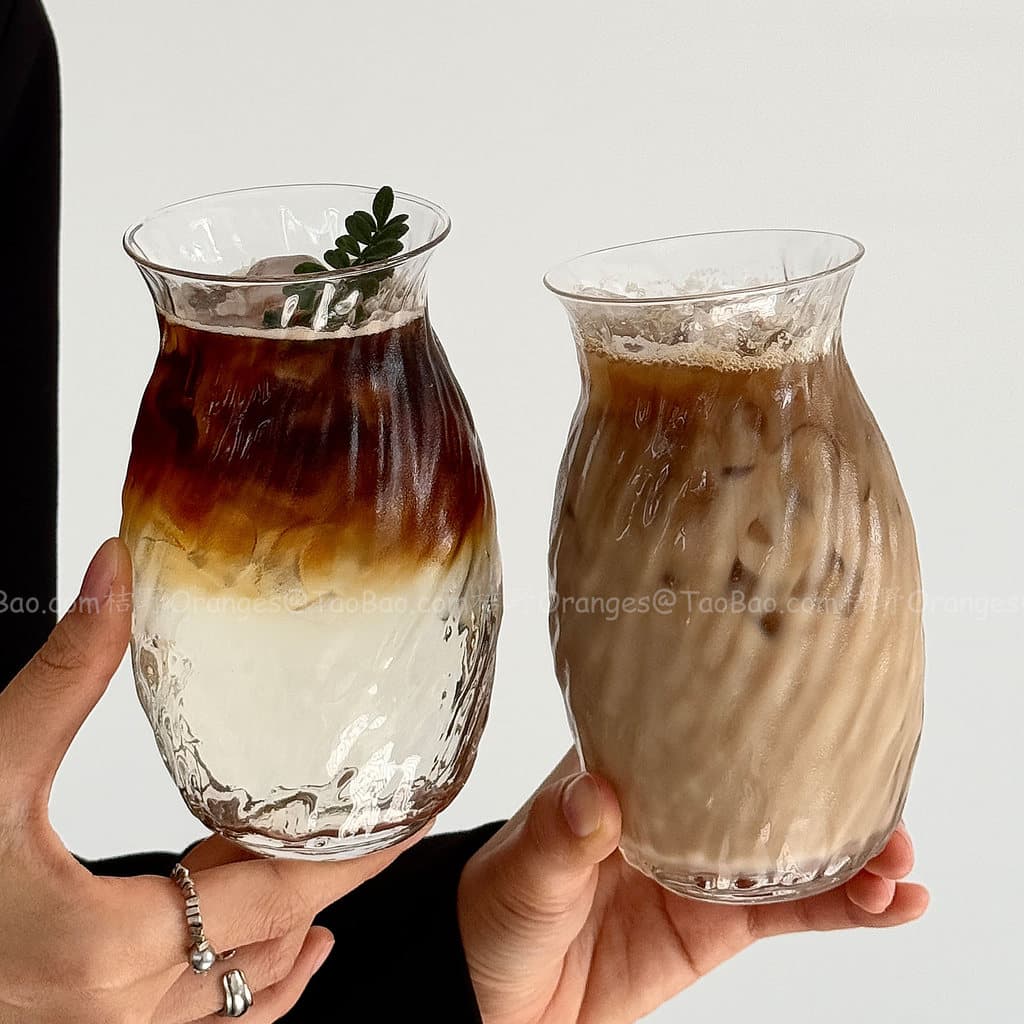 Laranjas Retro copo de vidro de grande capacidade gelo americano xícara de café bebida copo de suco copo de água copo de