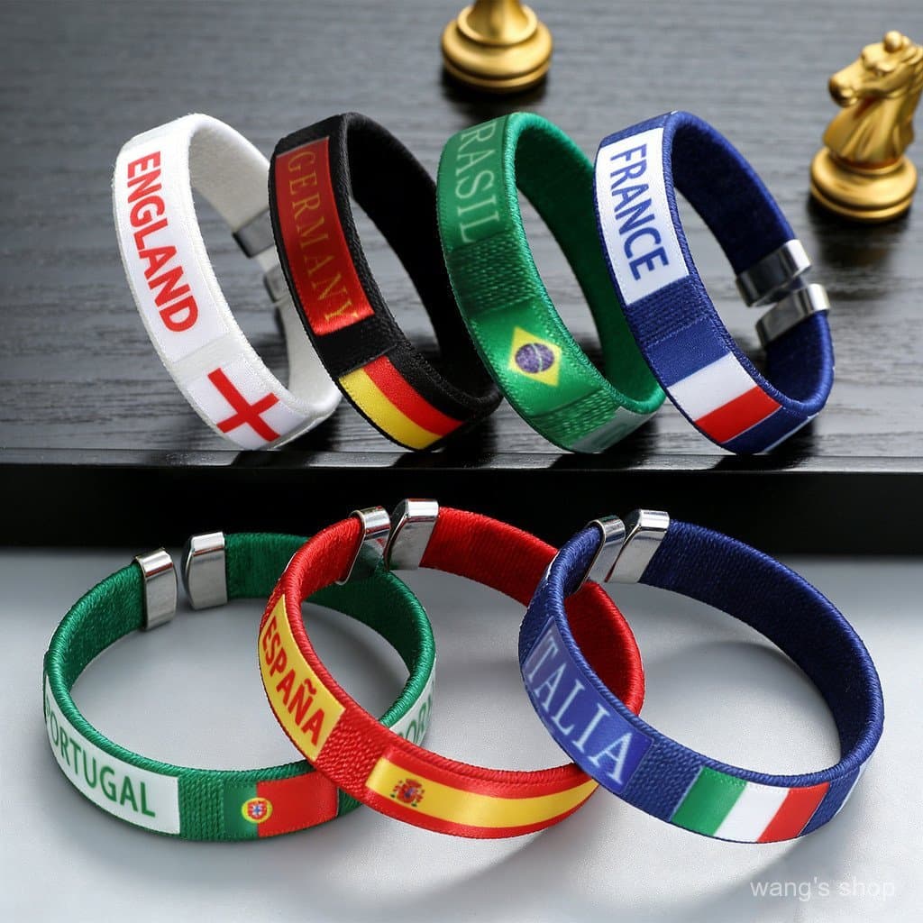 Pulseira da Seleção Nacional da Copa do Mundo 2026 EUA-Canadá-México, Pulseira para Fãs de Futebol, Presente Souvenir, C