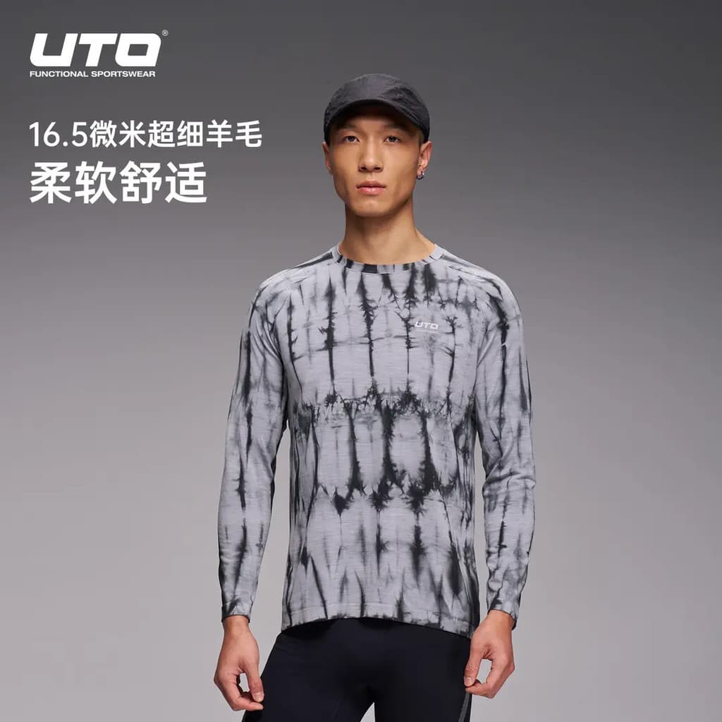 UTO Yodo Xiangfeng lã bambu Tie-Dye secagem rápida caminhadas ao ar livre estilo esportivo respirável em torno do pescoç