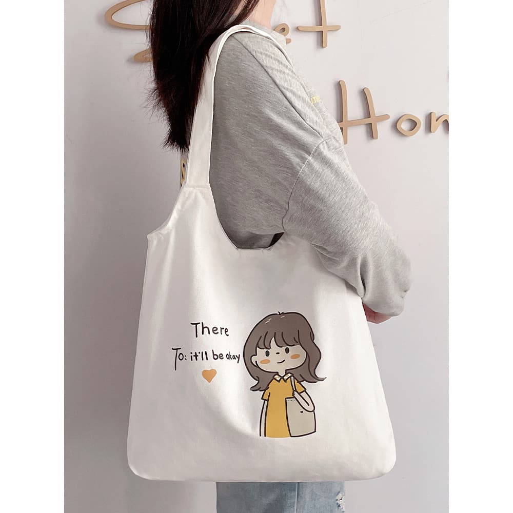Bolsa de lona feminina de grande capacidade 2026 novo estilo trabalho Commuter bolsa de ombro estudante classe pacote li