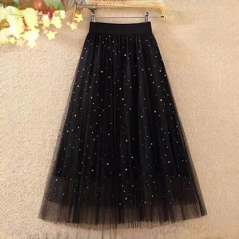 Oferta Especial: Saia de Tule Brilhante Feminina, Elegante e Confortável, Nova Saia Midi de Tule para Adultos Pa XM US68