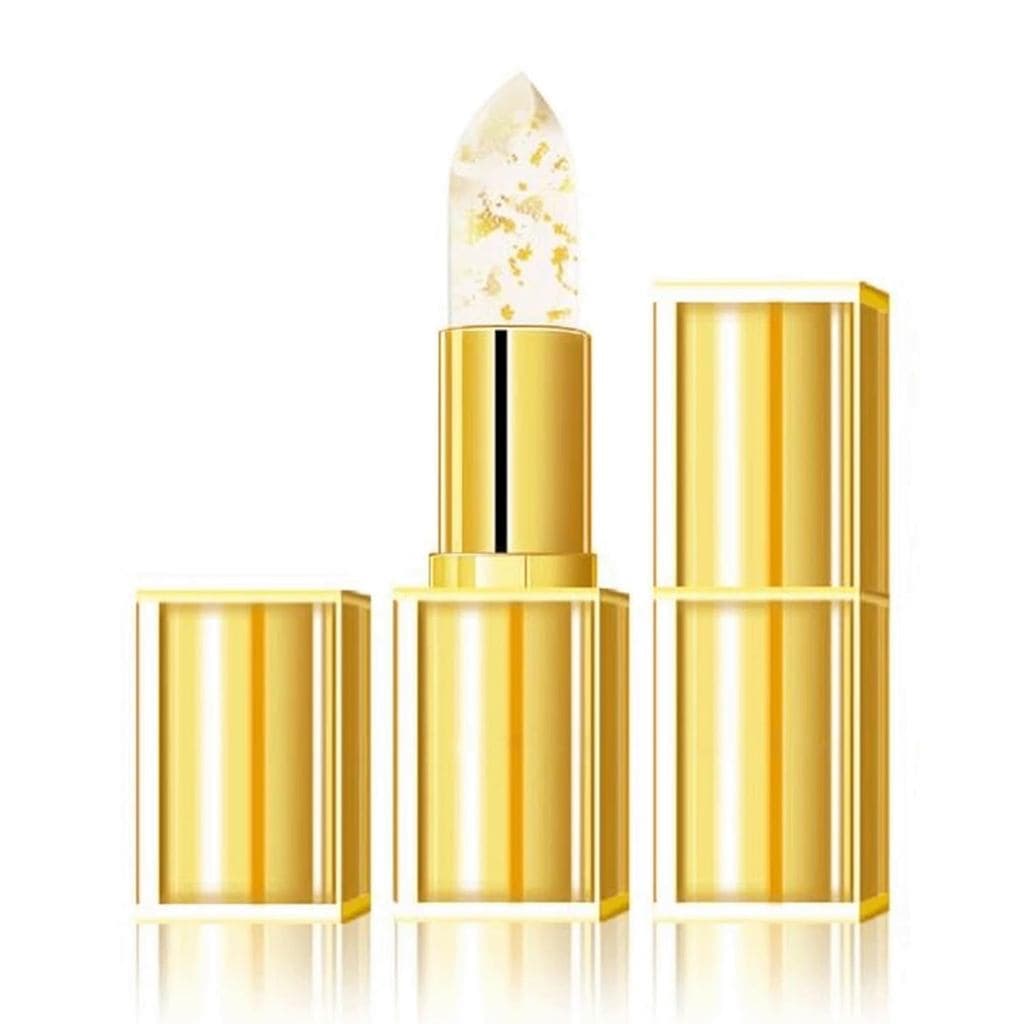 Batom que muda de cor, Batom de cristal dourado que muda de cor, Batons transparentes à prova de transferência que mudam