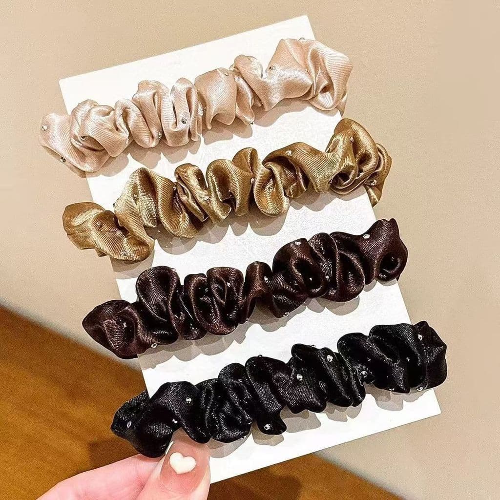[Alta elasticidade durável não machuca o cabelo Melade Scrunchy Hair Tie] Temperamento cetim rabo de cavalo faixa de bor