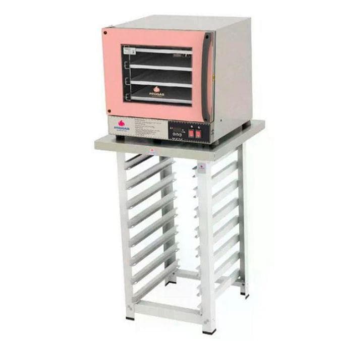 Kit - Forno Turbo Elétrico Fast Oven PRP-004 Plus 220V Rosa + Bancada MES-004 - Progás
