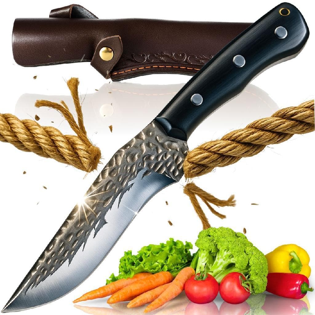 Faca de Aço Inox Forjada Stormcut Full Tang Cabo Ergonômico Lâmina 15cm
