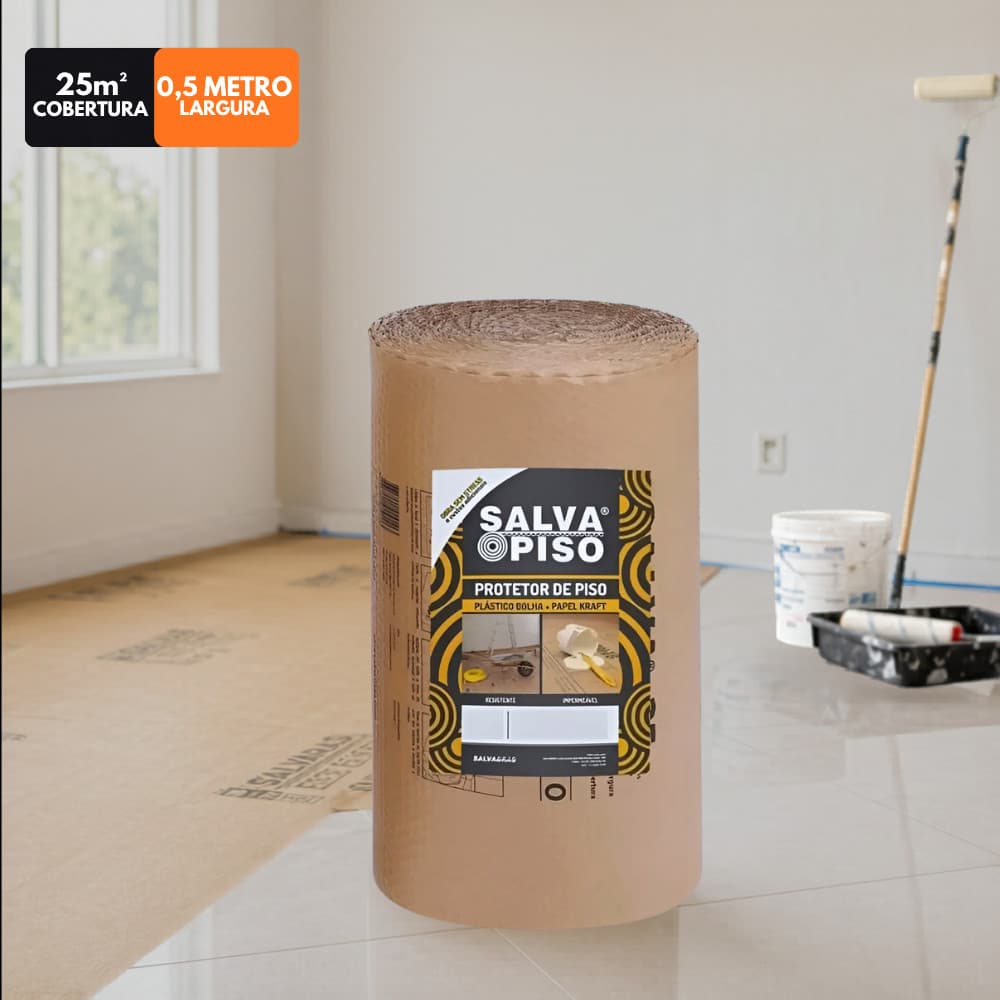 Salva Piso Salvabras 50cm x 25m Protetor Impermeável Piso Porcelanato Obra Reforma