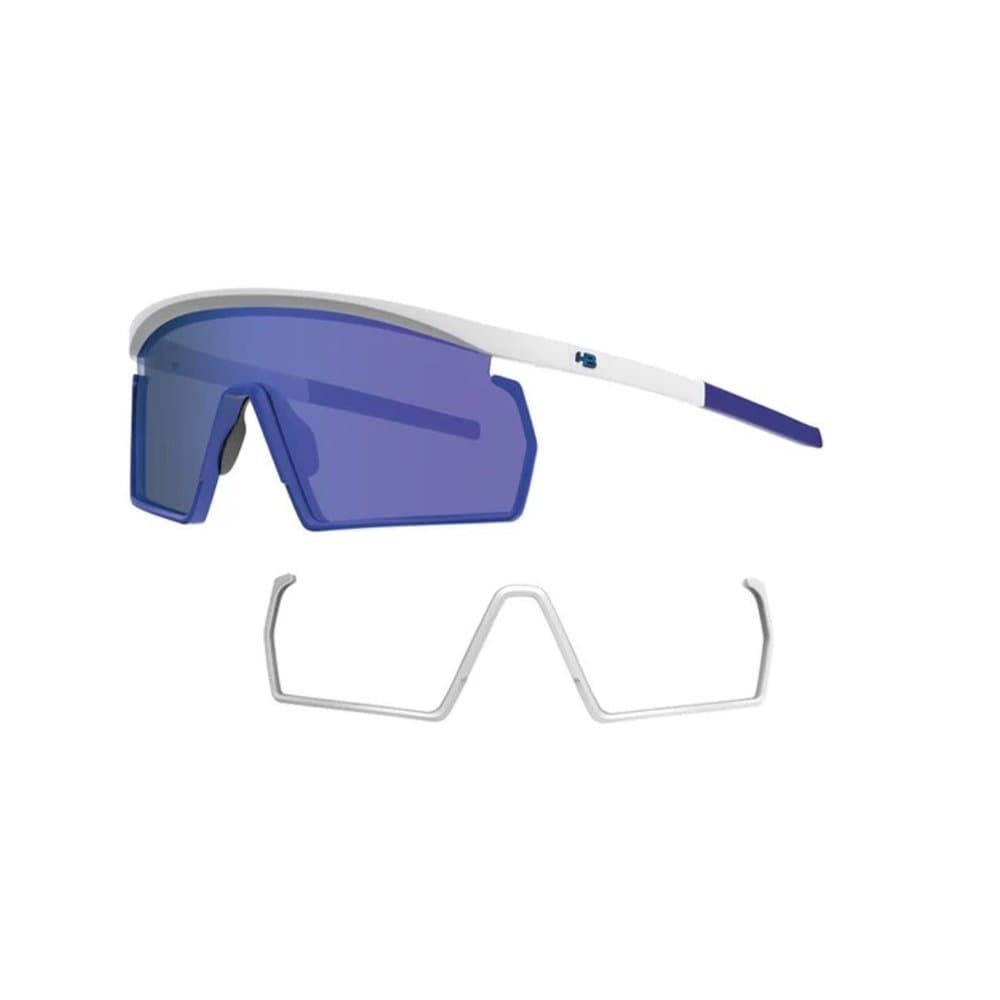 Óculos de Ciclismo e Corrida HB Spinner G P White/ G P White + Roy Blue Chrome - Sol - 141 mm