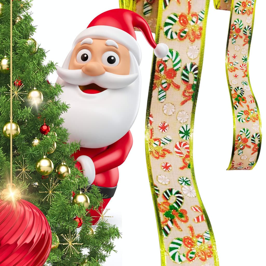 Fita De Natal Decorativa Aramada Veludo 9,14 Metros X 5cm - Rolo