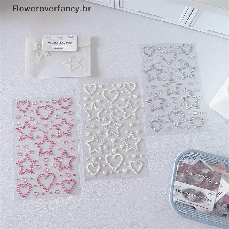 FFBR 3D Estrela Coração Adesivos De Cristal Crianças DIY Decoração Auto Adesivo Jóias Artesanato Brilhante Strass Menina