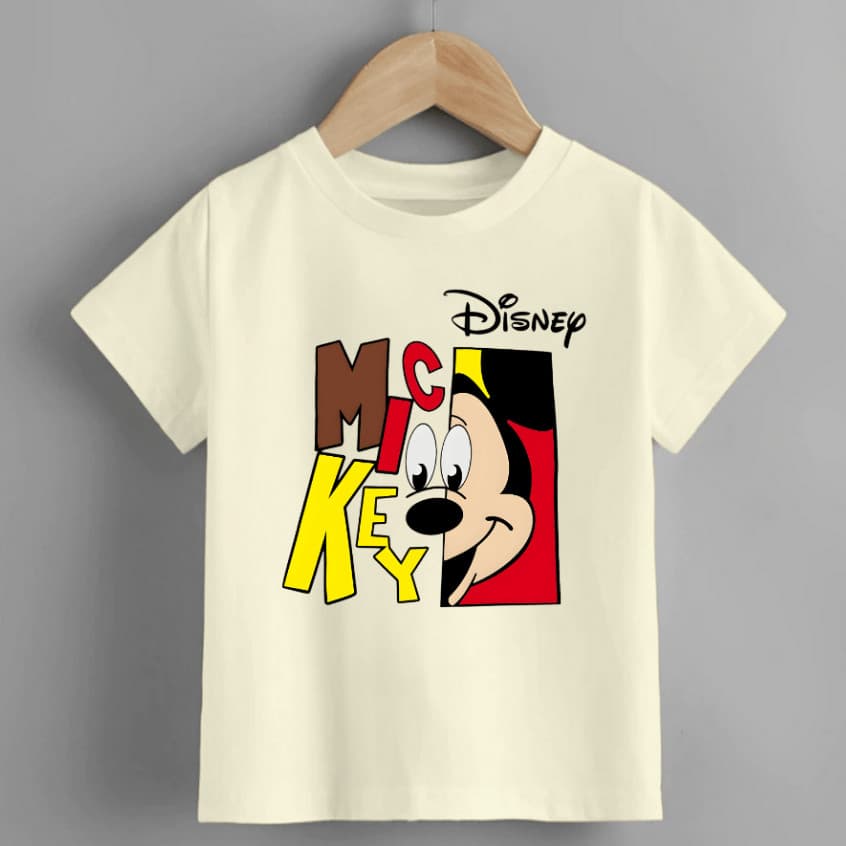 Camiseta Infantil Juvenil Unissex Mickey Mouse -  T-shirt 100% Algodão para crianças Estilosas - Estampa em Alta