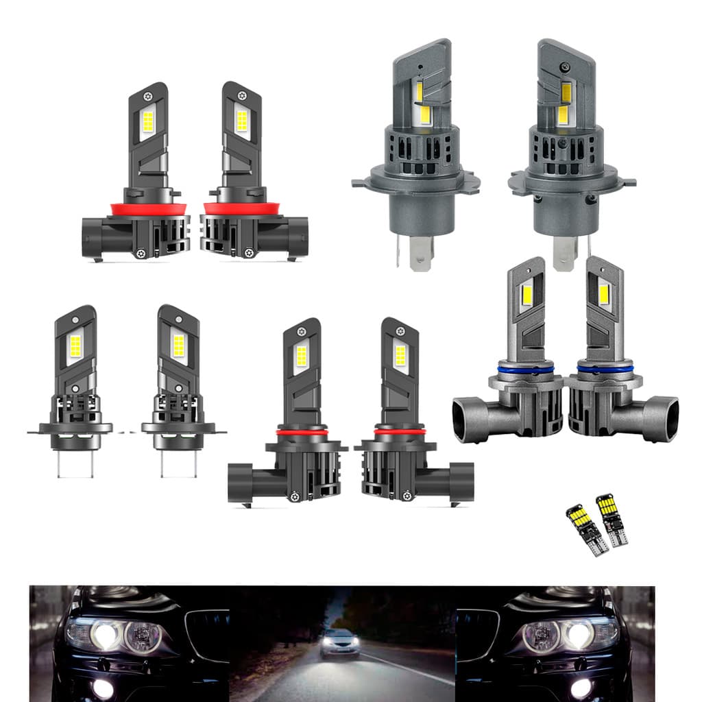 LAMPADA LED PLUG & PLAY FAROL 60W H4 H7 H11 HB3 HB4 6500K 6000lm 6500K SUPER BRANCA FAROL ALTO BAIXO MILHA + BRINDE