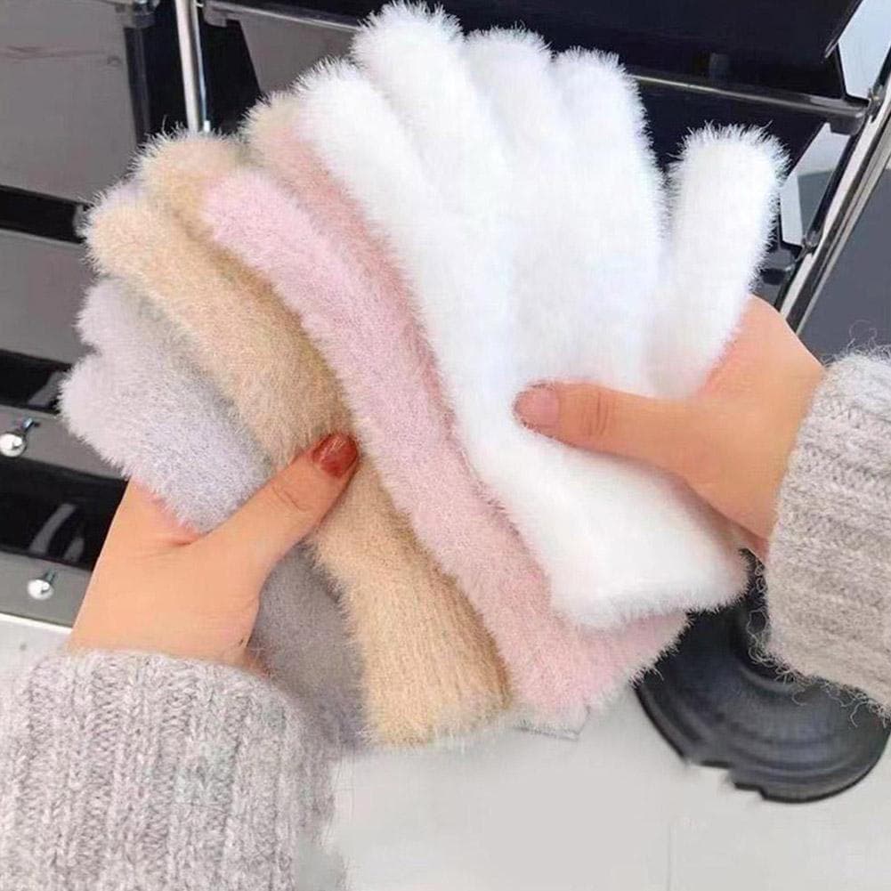 Outono Inverno À Prova De Vento Pelúcia Engrossado Vison Veludo Cor Fofa Macio Frio Dedo Cheio Y7z5