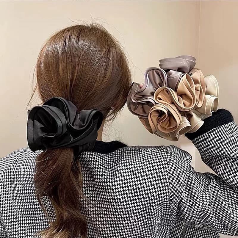 Elástico De Cabelo Grande Cetim De Seda Para Rabo De Cavalo