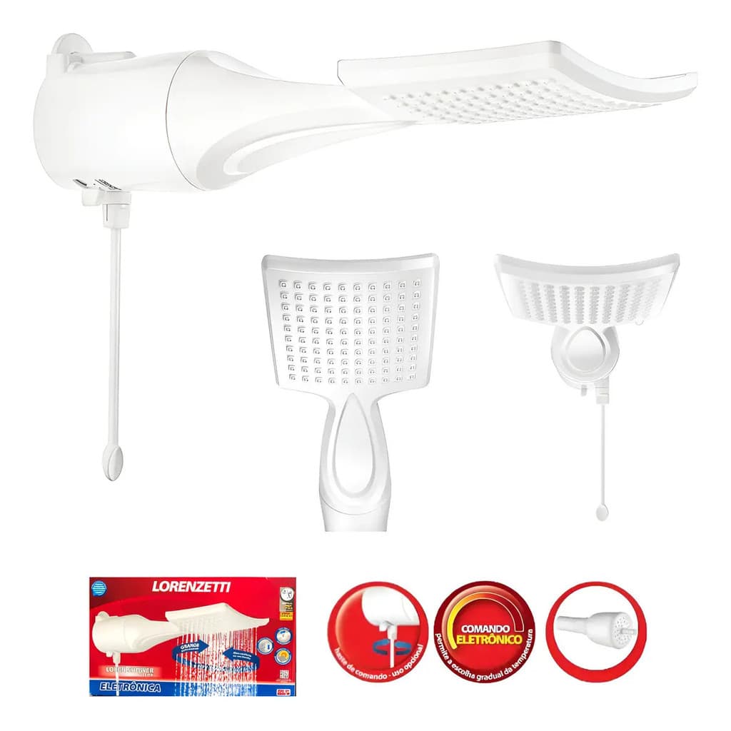 Chuveiro Ducha Loren Shower Ultra Eletrônico Lorenzetti 220v 7500w Branco Original