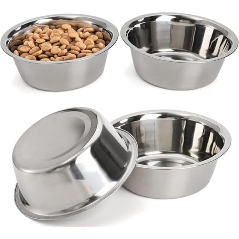 DEAYOU Tigela Básica De Aço Inoxidável Para Cães E Gatos , Prato De Comida Água De Metal , Alimentação Animais De Estima