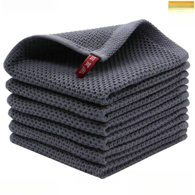 Toalha de cozinha Waffle de algodão, toalha de prato absorvente Super macia de secagem rápida UCQZ