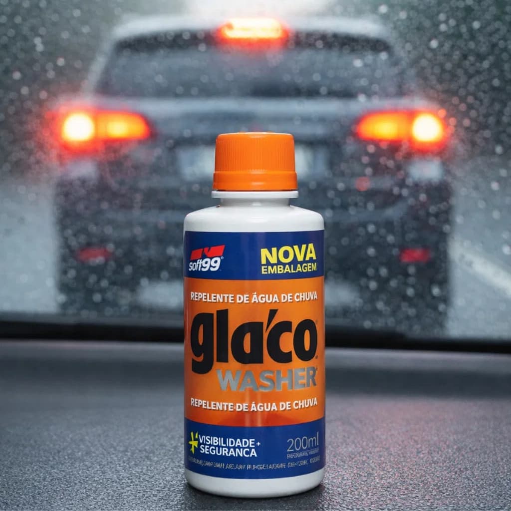 Glaco Washer Soft99 200ml Aditivo Para-brisa Repelente de Água Limpa Vidros Automotivo