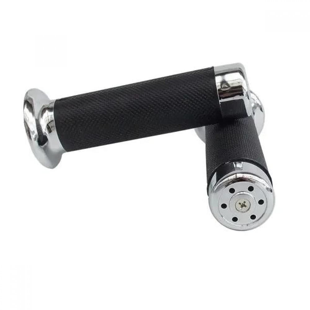 Par Manopla Punho Custom Moto Universal Ponteira Cromada - Pro Tork