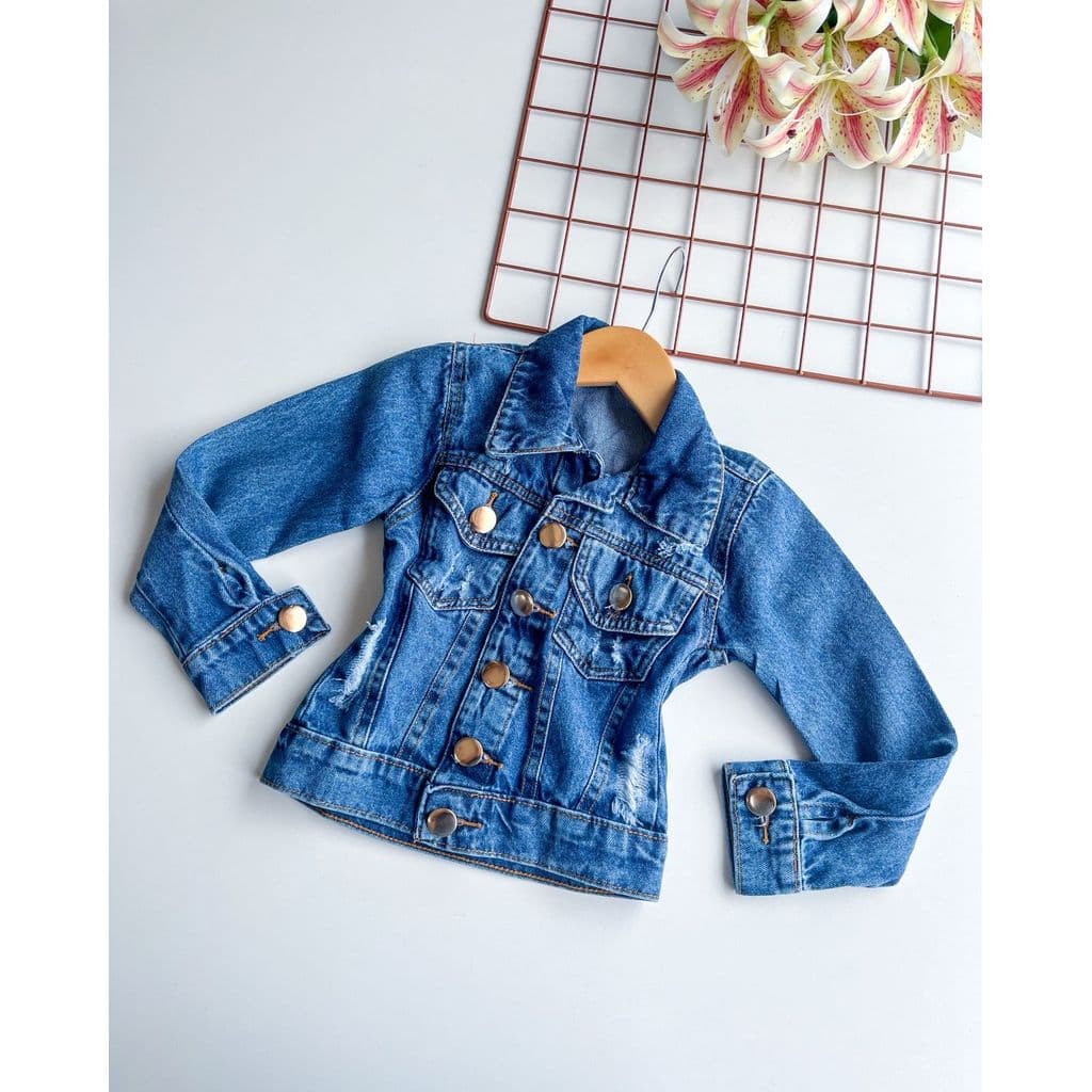 JAQUETA JEANS INFANTIL DESTROYER 4 A 12 ANOS