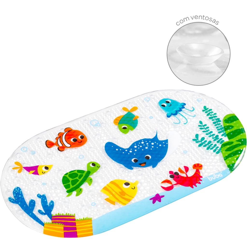 Tapete De Box Infantil Antiderrapante Para Banho C/ Ventosas Buba Infantil Banho Seguro