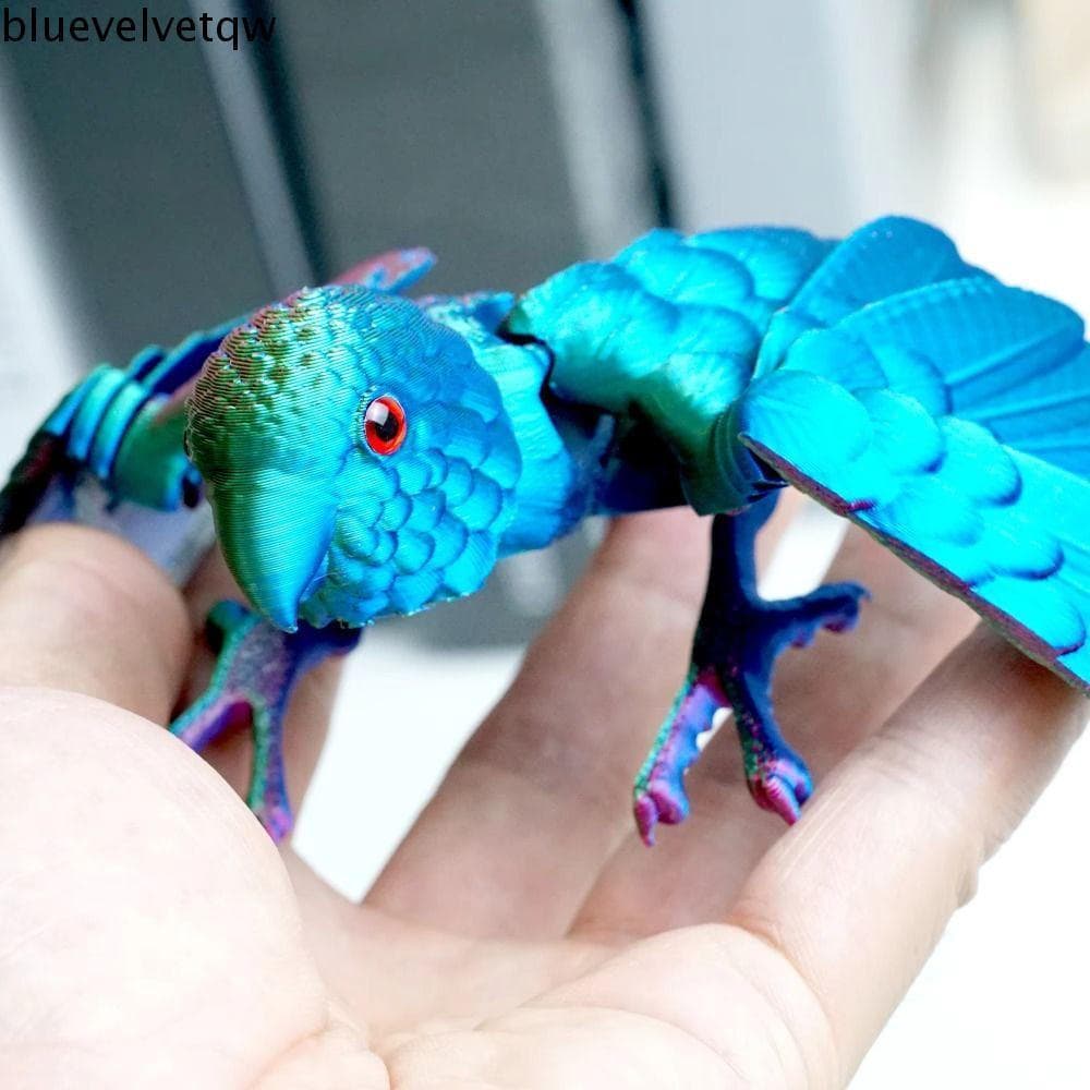 BLUEVELVETQW Modelo De Papagaio Impresso Em 3D , Animal Flexível Simulado Olho 3D , Laser