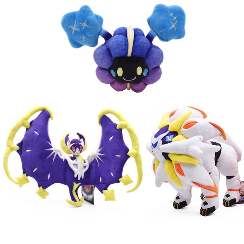 Pelúcia de 26-53cm do Pokémon Solgaleo Lunara, brinquedo macio e fofo, presente de aniversário ou Natal para crianças JG