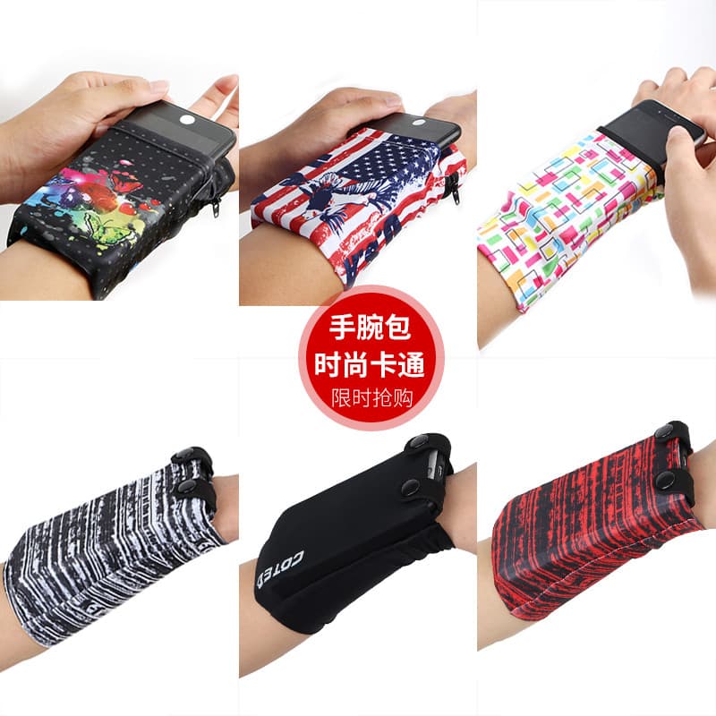 Esportes correndo Fitness caso de telefone mudança cartão bolsa Mini moda bonito elástico saco de pulso braço das mulher