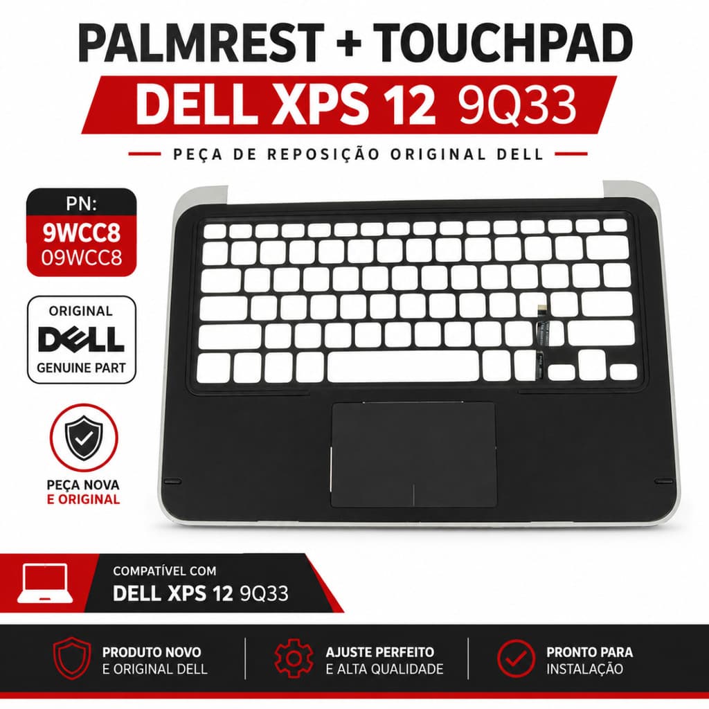Palmrest Com Touch Dell Xps 12 9q33 Dpn 9wcc8 Novo