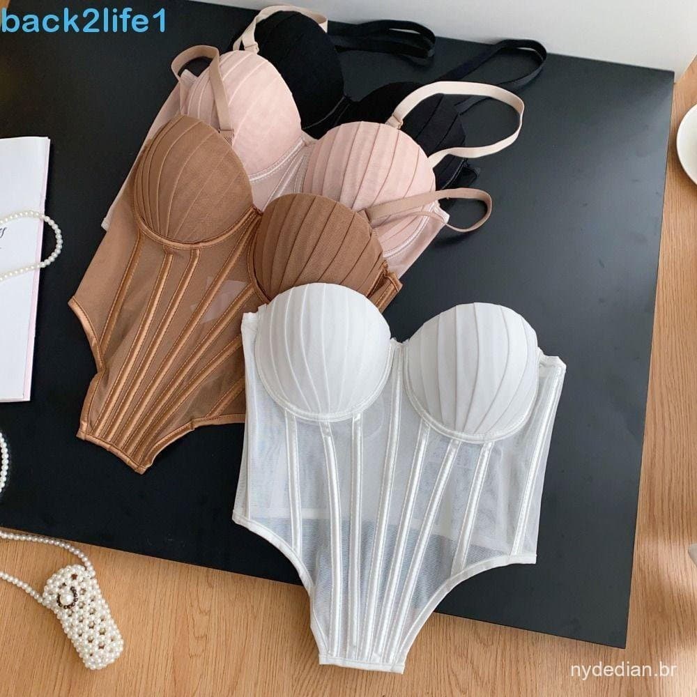 BACK2LIFE1 Sling Camisole , Espartilho De Malha Transparente Slim fit , Espinha De Peixe Sem Mangas Streetwear Crop Tops
