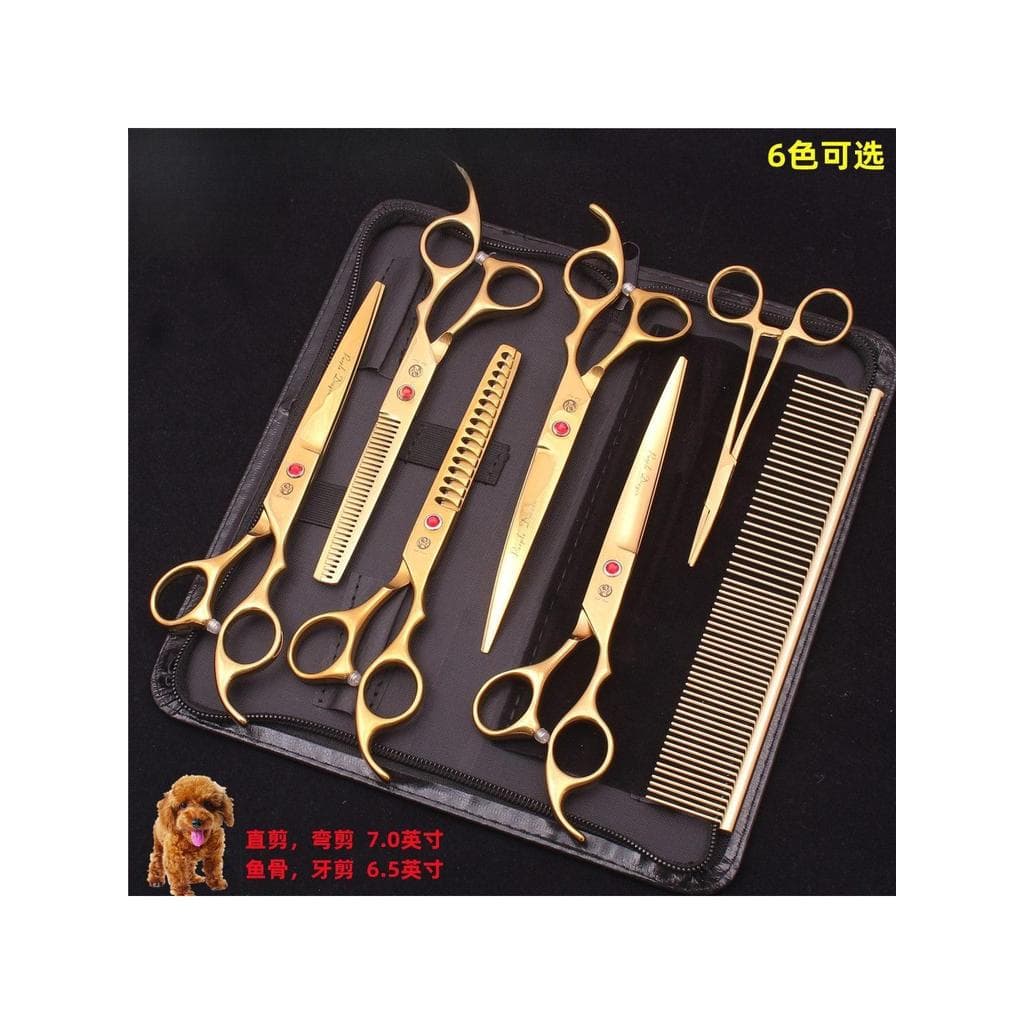 Tesoura especial para corte de cães de estimação, 23cm, beleza, corte reto, barbear, dentes, desbaste, osso de peixe, de