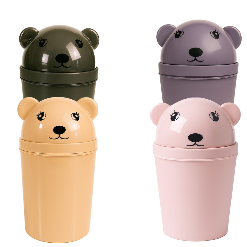 Lixeira Infantil Tampa 10L Decorativa Lixo Quarto Mesa Escritório Crianças Desenho Colorida Plástica