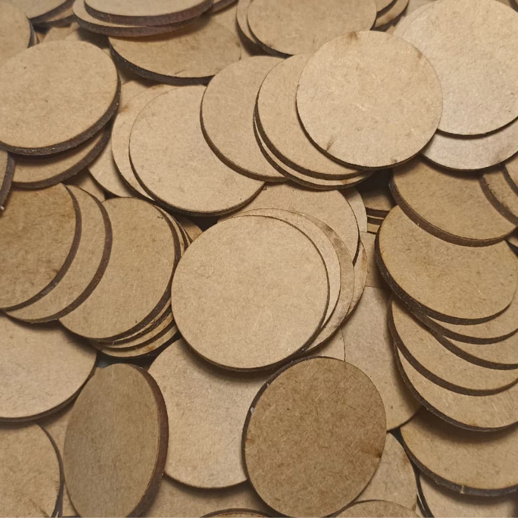 100 Bolacha  MDF – Ideal para Artesanato e Lembrancinhas